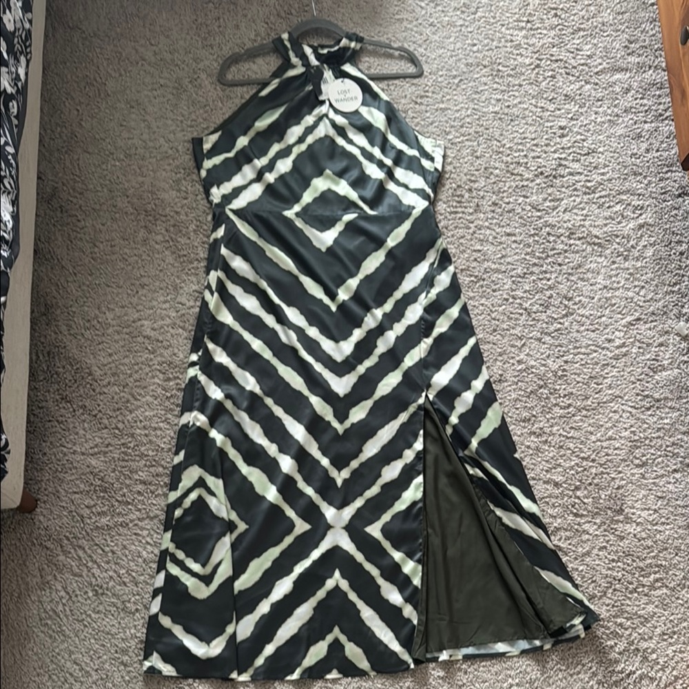 NWT - Lost + Wander Serra Elisa Green Halter Dress